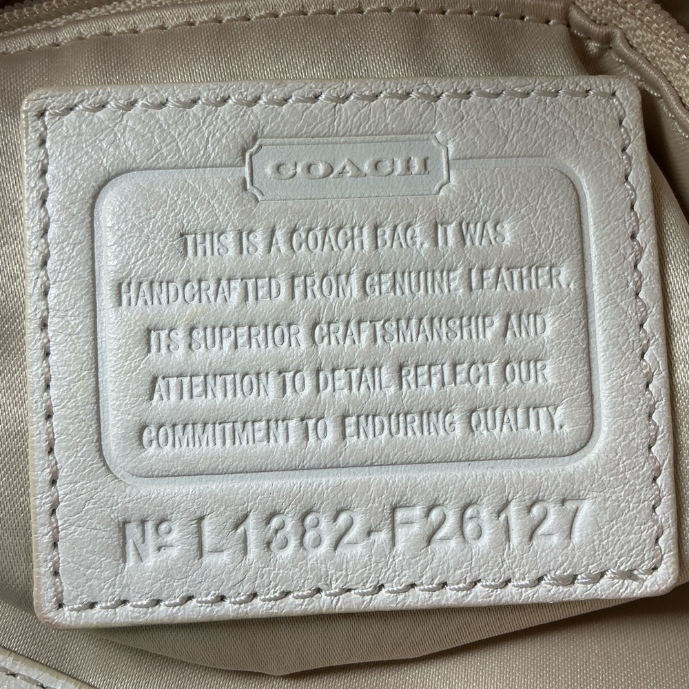 Coach Campbell White Leather Flap Buckle Satchel Bag - Picture 10 of 17